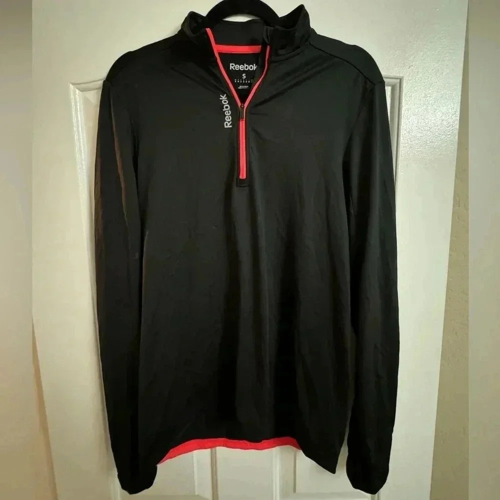 Reebok Running Jogging Athletic 1/4 Zip Playdry Jacket Small Athletic Wear - Picture 1 of 12